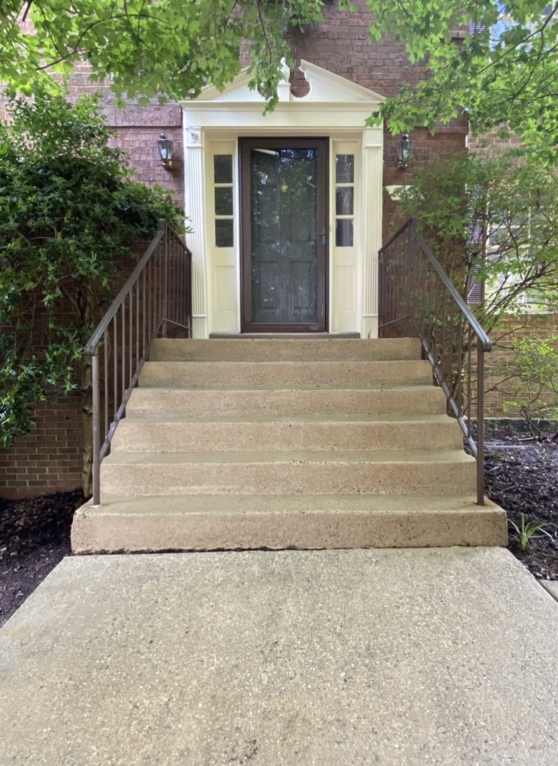 Concrete Landing and Stairway Power Washing for a Townhome in Alexandria, VA 